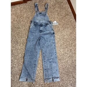 WASH LAB Pitch Blue Wide Leg Denim Overalls WL1136J XL NWT